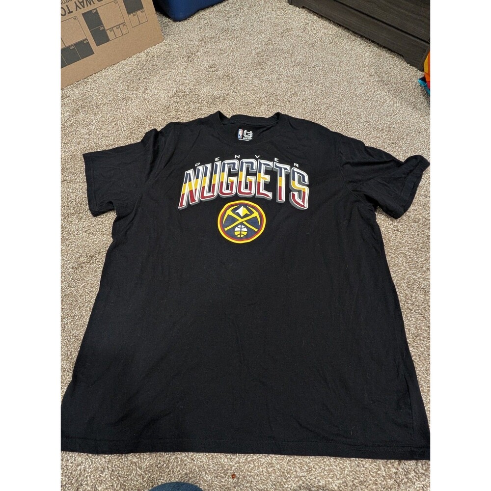 Men's 2XL Denver Nuggets Basketball Tee T-Shirt NBA Black XXL